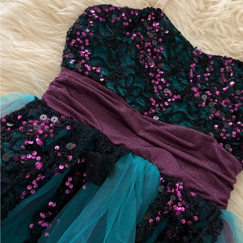 Enchanting Teal and Purple Dance Costume